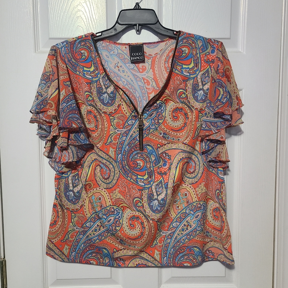 Coco Blanco Paisley Print Top - Picture 7 of 9